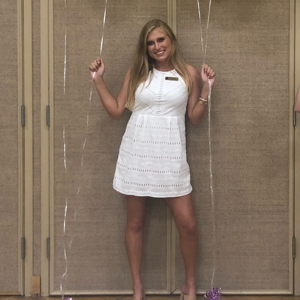 LOFT white halter dress